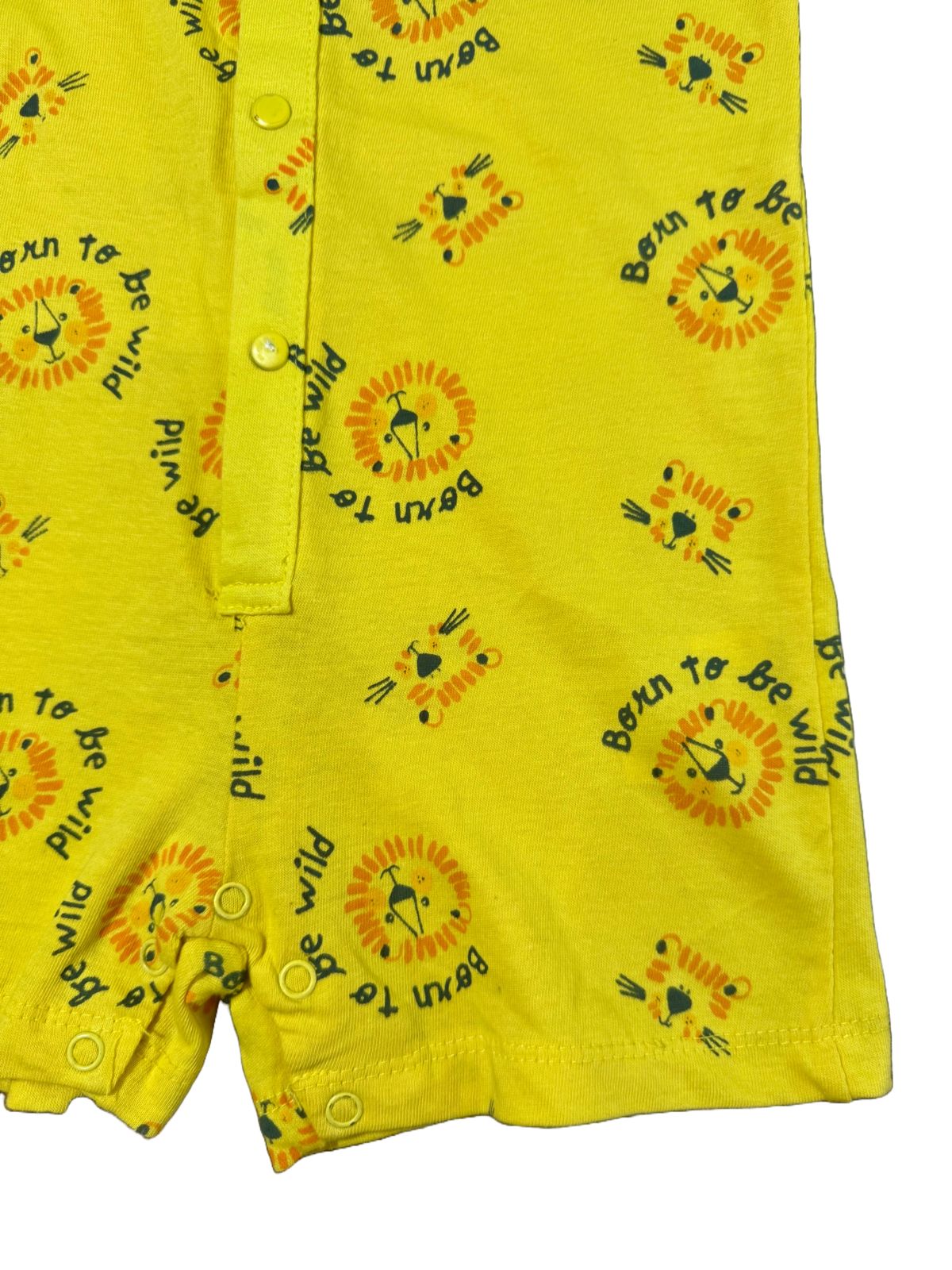"Born To Be Wild" Yellow Baby Romper – Soft Cotton Prenatal